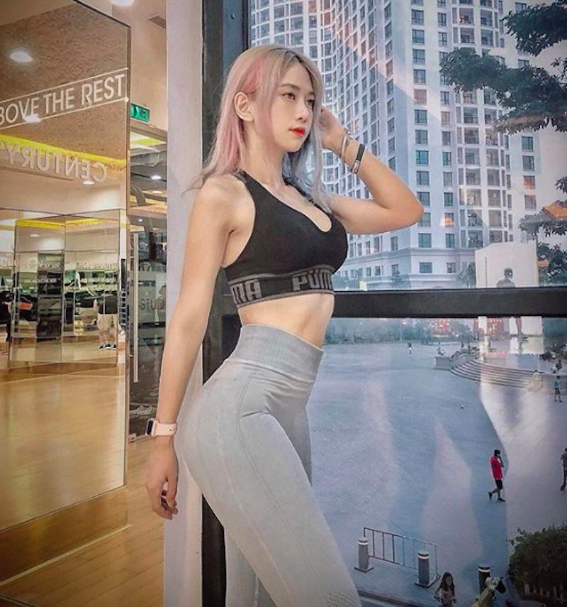 韩系越南学妹《Lê Xuan Anh》健身练出「美胸翘臀」好励志！