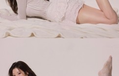 演员马东锡的“年轻妻子” ，穿着迷你裙，躺着摆姿势……她美丽的双腿强调“钙”和“晕厥”。