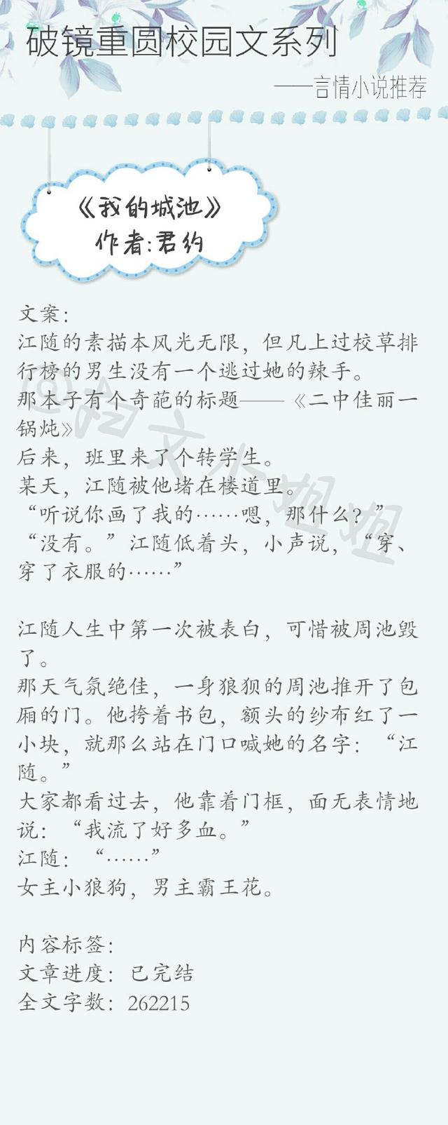 好看的校园小说 强推!那些破镜重圆的校园文盘点,《我的城池》好看!