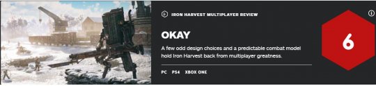 《钢铁收割》多人模式IGN 6分：平衡性有待调整 手游装备