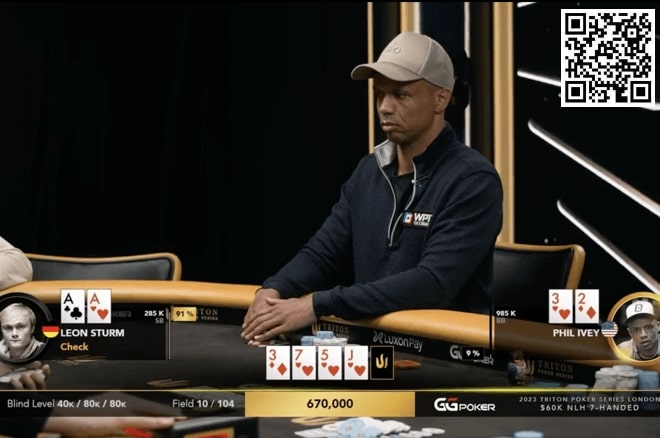【EV扑克】Phil Ivey用杂色23击败AA,淘汰2023WSOP金手链得主