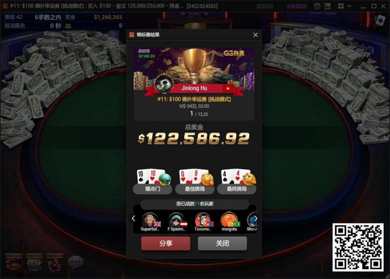 【EV扑克】国人再夺WSOP金手链!扑克迷一七七解锁新成就!